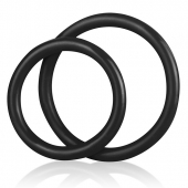 Набор из двух черных силиконовых колец разного диаметра SILICONE COCK RING SET - BlueLine - в Туле купить с доставкой