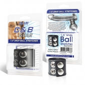 Хомут-утяжка для мошонки из искусственной кожи на клепках SNAP BALL STRETCHER - BlueLine - купить с доставкой в Туле