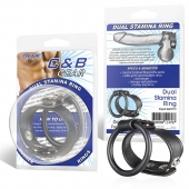 Двойное кольцо выносливости на пенис DUAL STAMINA RING - BlueLine - в Туле купить с доставкой