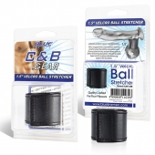 Хомут-утяжка для мошонки из искусственной кожи на липучке VELCRO BALL STRETCHER- 4 см. - BlueLine - в Туле купить с доставкой