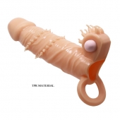Телесная удлиняющая вибронасадка Penis Sleeve Connor - 17 см. - Baile - в Туле купить с доставкой
