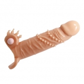 Телесная удлиняющая вибронасадка Penis Sleeve Connor - 17 см. - Baile - в Туле купить с доставкой