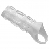 Насадка на пенис с кольцом для мошонки Clear Sensations Enhancer Sex Sleeve - 11,5 см. - XR Brands - в Туле купить с доставкой