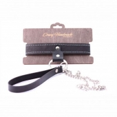 Узкий однослойный ошейник с поводком - Crazy Handmade - купить с доставкой в Туле