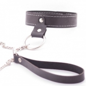Узкий однослойный ошейник с поводком - Crazy Handmade - купить с доставкой в Туле