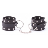 Черные кожаные оковы с люверсами - Crazy Handmade - купить с доставкой в Туле