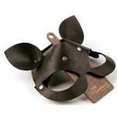 Черная кожаная маска  Кошка  с маленькими ушками - Crazy Handmade - купить с доставкой в Туле