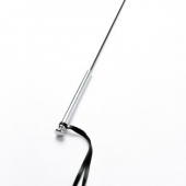 Черный кожаный стек с гладкой ручкой - 55 см. - Crazy Handmade - купить с доставкой в Туле