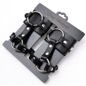 Черные наручники с креплением на кисть руки - Crazy Handmade - купить с доставкой в Туле