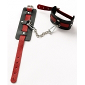 Черные оковы с красным декором и заклепками - Crazy Handmade - купить с доставкой в Туле