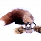 Игровой комплект: серебристая анальная пробка с пушистым хвостом и ободок-ушки - Crazy Handmade - купить с доставкой в Туле