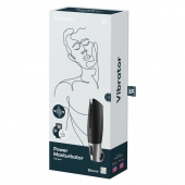 Черный мастурбатор с вибрацией Power Masturbator - Satisfyer - в Туле купить с доставкой