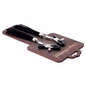 Зажимы на соски с черными замшевыми кисточками - Crazy Handmade - купить с доставкой в Туле