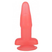 Розовый гелевый анальный стимулятор на присоске - 12,5 см. - LOVETOY (А-Полимер)