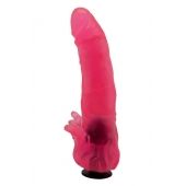 Розовая насадка для страпона с клиторальными лепестками - 18,5 см. - LOVETOY (А-Полимер) - купить с доставкой в Туле