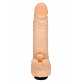 Телесная гелевая насадка-фаллос с клиторальными лепестками - 18,5 см. - LOVETOY (А-Полимер) - купить с доставкой в Туле