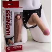 Страпон Harness из двух предметов: трусики с плугом и насадка-фаллос - 17 см. - LOVETOY (А-Полимер) - купить с доставкой в Туле