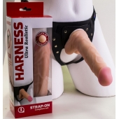 Страпон Harness из двух предметов: регулируемые трусики и насадка-фаллос - 17,5 см. - LOVETOY (А-Полимер) - купить с доставкой в Туле