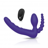 Фиолетовый безремневой страпон с пультом ДУ 7’’ Remote Control Strapless - 24 см. - Pegasus - купить с доставкой в Туле
