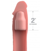 Телесная насадка-удлинитель 2 Inch Silicone X-tension with Strap - 20,3 см. - Pipedream - в Туле купить с доставкой