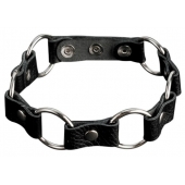 Кожаный черный ошейник с кольцами - Sitabella - купить с доставкой в Туле