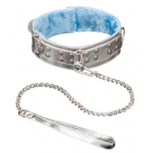Серебристый ошейник из искусственной кожи - Sitabella - купить с доставкой в Туле