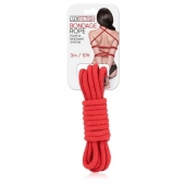 Красная хлопковая веревка для связывания - 3 м. - Lux Fetish - купить с доставкой в Туле