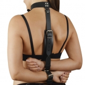 Черная кожаная фиксация рук за спиной  Новичок - Sitabella - купить с доставкой в Туле