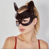 Коричневая кожаная маска  Кошечка - Sitabella - купить с доставкой в Туле