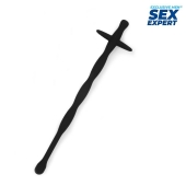 Черный силиконовый уретральный стимулятор - 15 см. - Sex Expert - купить с доставкой в Туле