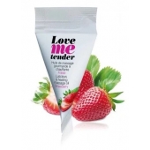 Съедобное согревающее массажное масло Love Me Tender Strawberry с ароматом клубники - 10 мл. - Love to Love - купить с доставкой в Туле