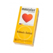 Презервативы с колечками и пупырышками Masculan Ribbed+Dotted - 10 шт. - Masculan - купить с доставкой в Туле