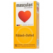 Презервативы с колечками и пупырышками Masculan Ribbed+Dotted - 10 шт. - Masculan - купить с доставкой в Туле