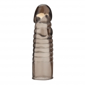 Дымчатая насадка-удлинитель Ribbed Realistic Penis Enhancing Sleeve Extension - 15,2 см. - BlueLine - в Туле купить с доставкой