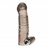 Дымчатая насадка на пенис с вибрацией  Vibrating Penis Enhancing Sleeve Extension - 13,3 см. - BlueLine - в Туле купить с доставкой