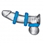 Комплект из трех голубых эрекционных колец 3-Pack Ribbed Rider Cock Ring Set - BlueLine - в Туле купить с доставкой