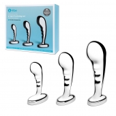 Набор из 3 стальных стимуляторов простаты Stainless Steel P-spot Training Set - b-Vibe - в Туле купить с доставкой