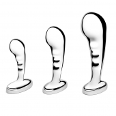 Набор из 3 стальных стимуляторов простаты Stainless Steel P-spot Training Set - b-Vibe - в Туле купить с доставкой
