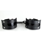 Чёрные наручники с вставкой «Пятница» - Sitabella - купить с доставкой в Туле