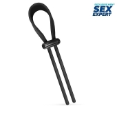 Черный ремень-лассо для усиления эрекции - Sex Expert - в Туле купить с доставкой