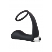 Черное эрекционное кольцо с вибропробкой Vibrating Anal Plug With Cockring - Dream Toys - в Туле купить с доставкой