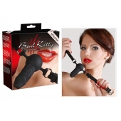 Чёрный силиконовый кляп-фаллос Bad Kitty - Orion - купить с доставкой в Туле