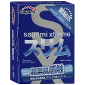 Розовые презервативы Sagami Xtreme FEEL FIT 3D - 3 шт. - Sagami - купить с доставкой в Туле