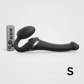 Черный безремневой страпон Multi Orgasm Size S с клиторальной стимуляцией - Strap-on-me - купить с доставкой в Туле