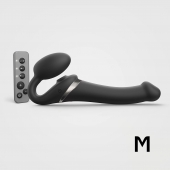 Черный безремневой страпон Multi Orgasm Size M с клиторальной стимуляцией - Strap-on-me - купить с доставкой в Туле
