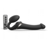 Черный безремневой страпон Multi Orgasm Size M с клиторальной стимуляцией - Strap-on-me - купить с доставкой в Туле