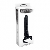 Чёрная насадка-фаллос для двойного проникновения INFLATABLE DILDO SLIM DONG  - 13,5 см. - Toyz4lovers - в Туле купить с доставкой