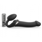 Черный безремневой страпон Multi Orgasm Size L с клиторальной стимуляцией - Strap-on-me - купить с доставкой в Туле