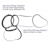 Набор из трех черных эрекционных колец Silicone 3-Ring Stamina Set - Pipedream - в Туле купить с доставкой