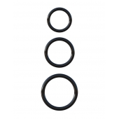 Набор из трех черных эрекционных колец Silicone 3-Ring Stamina Set - Pipedream - в Туле купить с доставкой